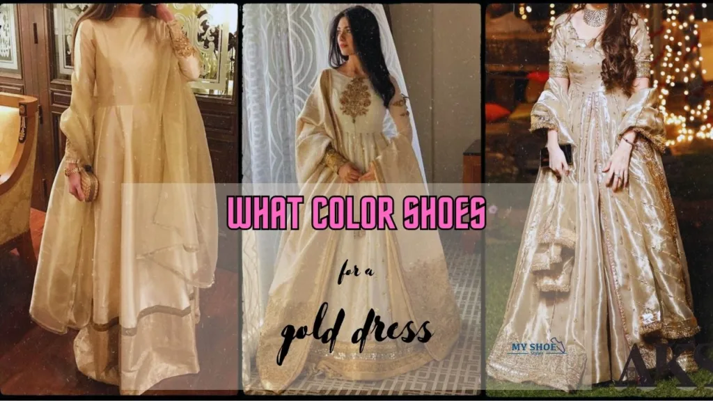 what color shoes for a gold dress