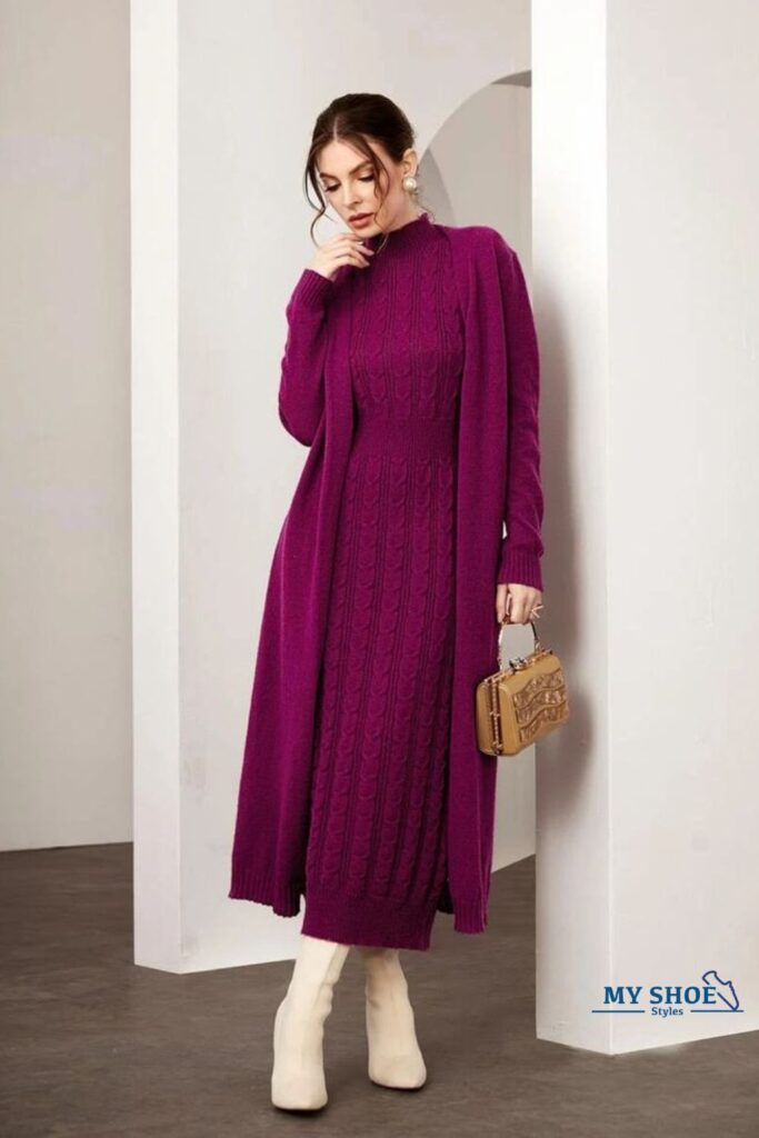 Cable-Knit Maxi Sweater Dress